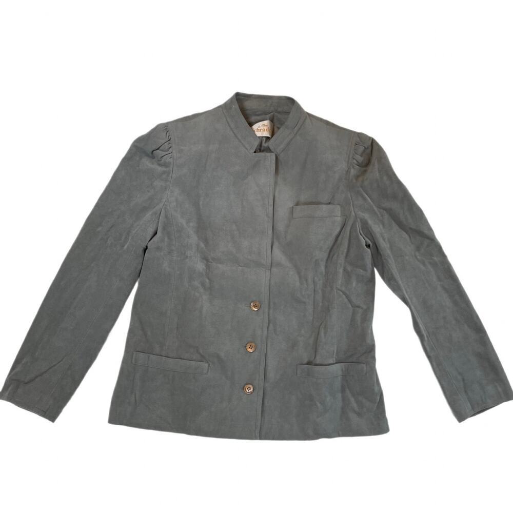 Abe Schrader Vintage 70s Gray Ultra Suede Blazer Jacket Size 8 Women’s ILGWU